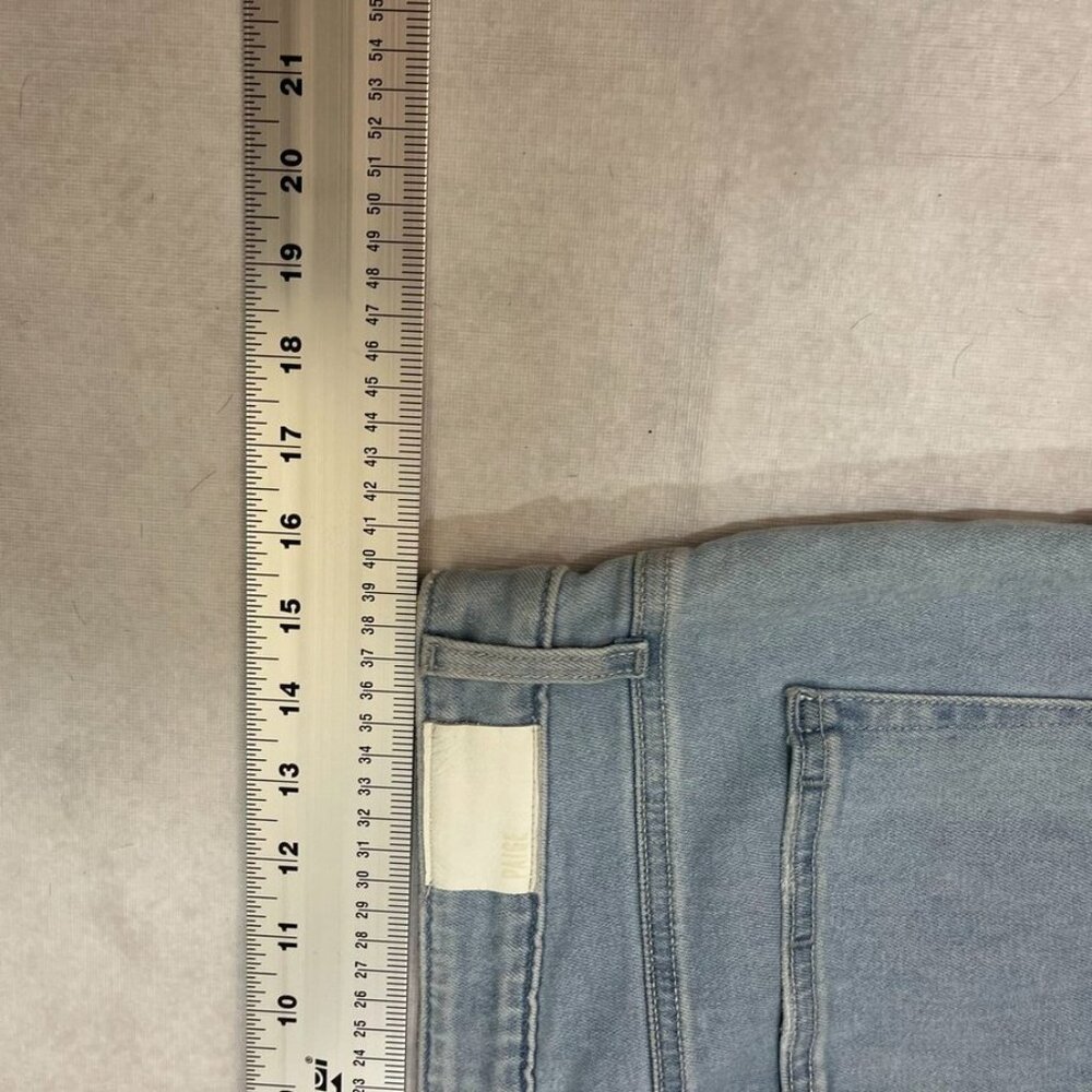 PAIGE Cindy High-Rise Straight-Leg Jeans Macaron Distressed Wash Size 32 - Picture 9 of 15